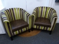 Pair of Green & Brown Tub Chairs